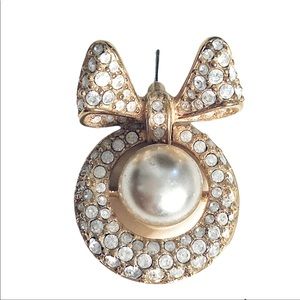 Joan Rivers Vintage Designer Earrings Wreath Bow Dangle CZs Swarovski Crystals